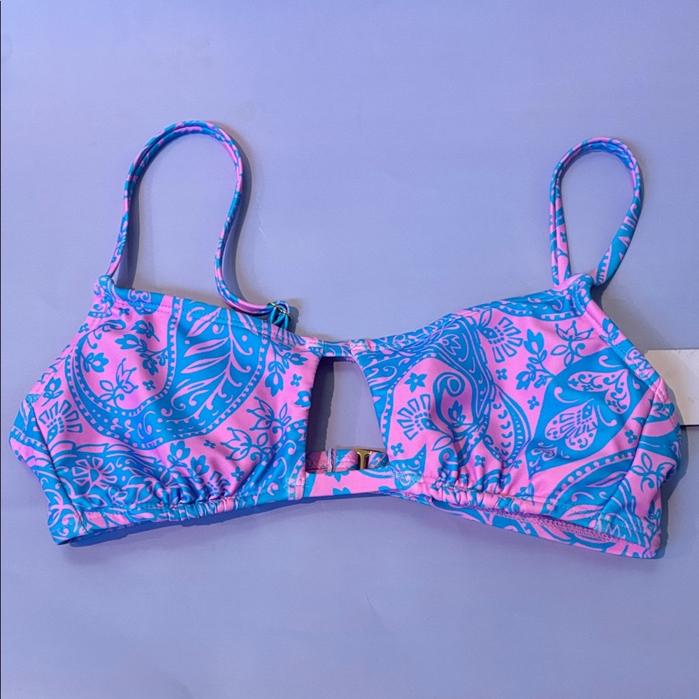 Wild Fable Pink and Blue Paisley Bikini Top